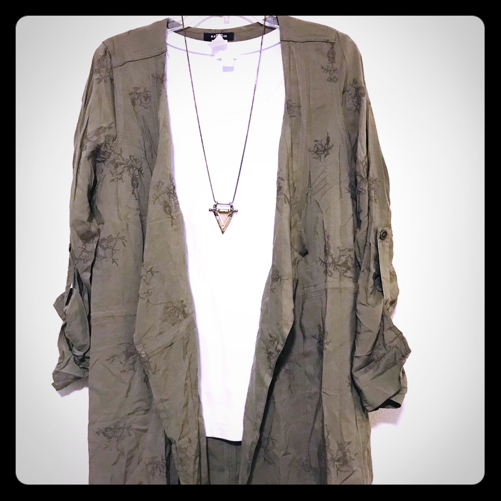 Green Embroidered Jacket-Size M